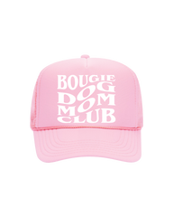 Bougie Dog Mom Trucker- "Light Pink&White"