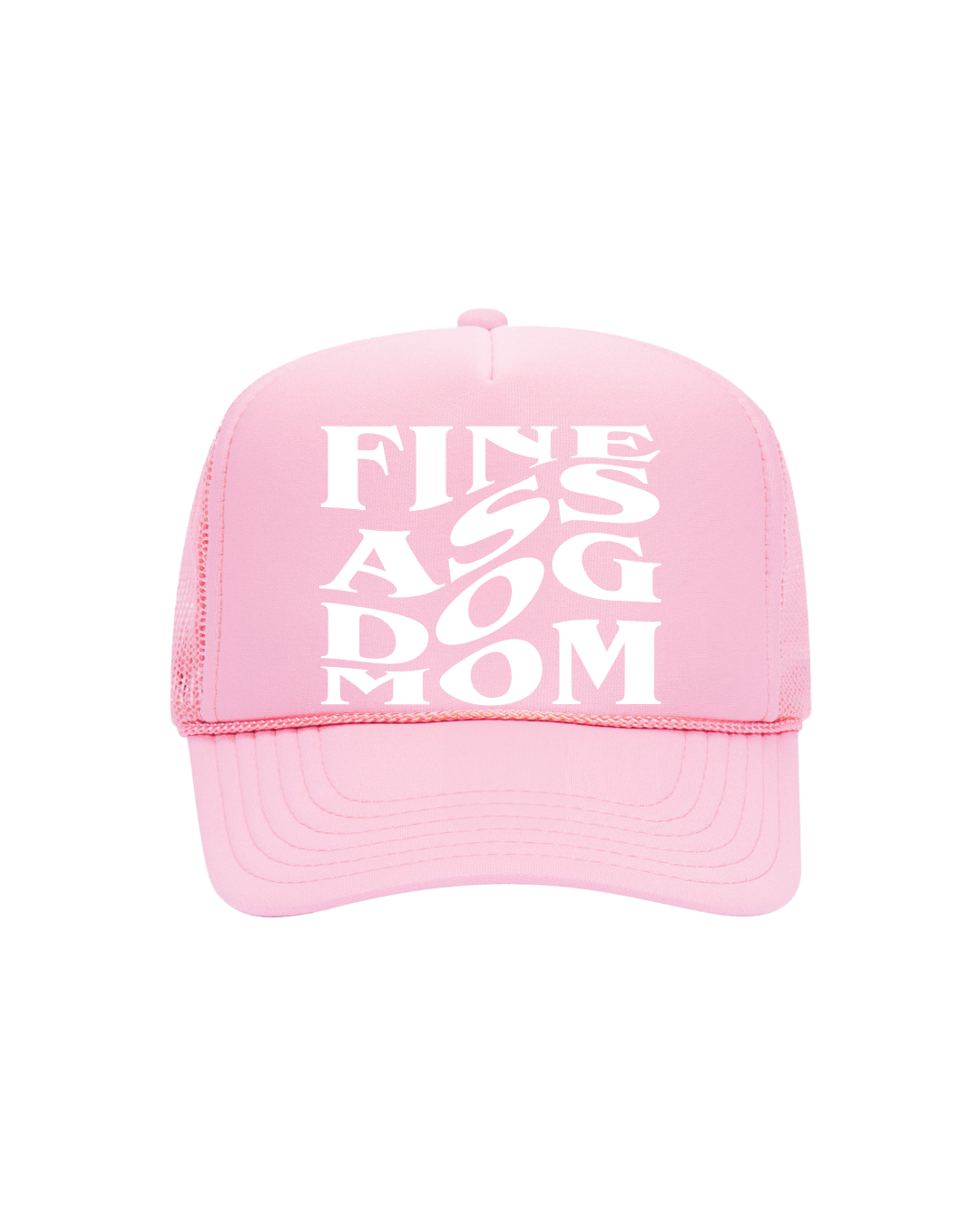 Fine A$$ Dog Mom Trucker- "Light Pink&White"