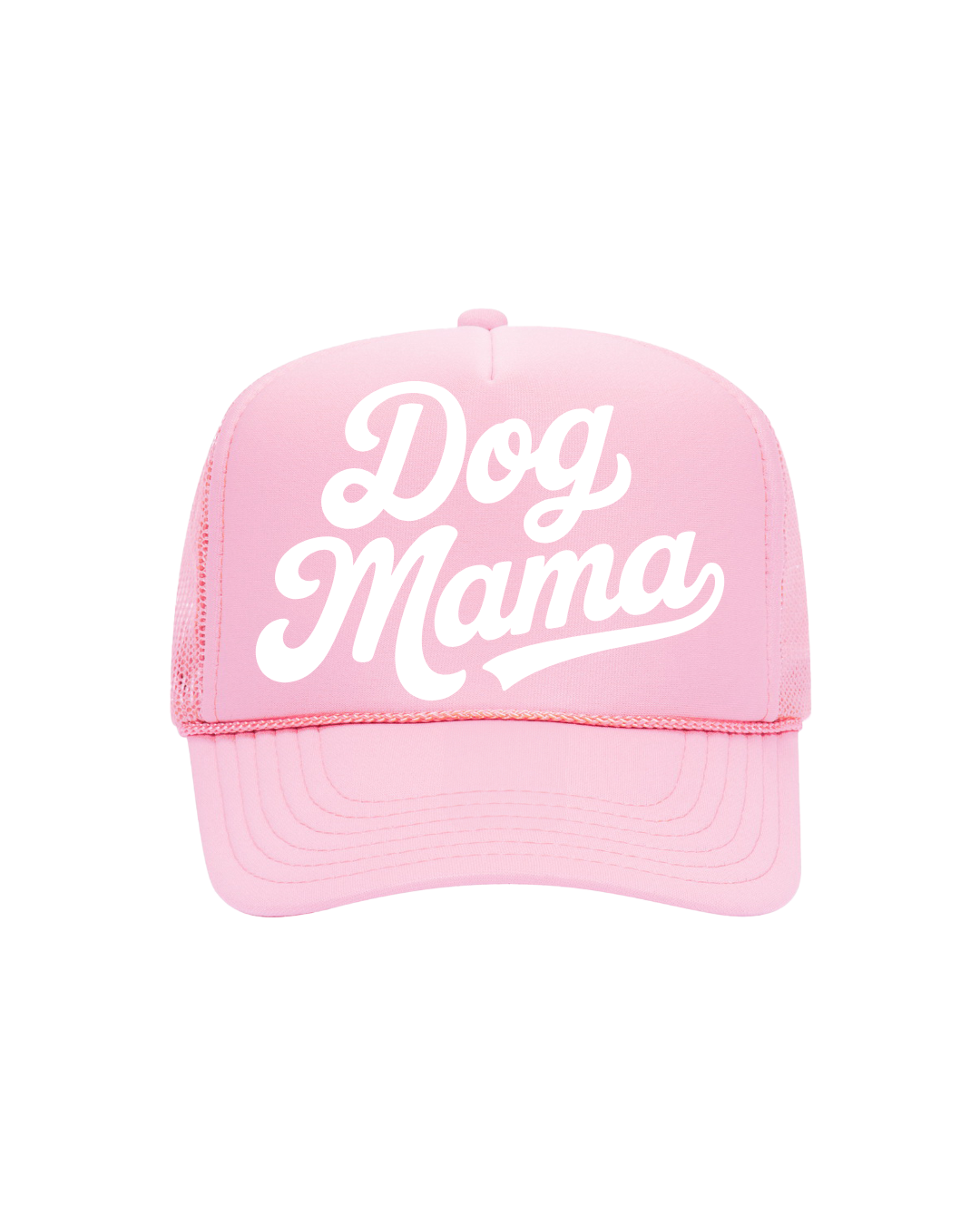 Dog Mama Trucker- "Light Pink&White"