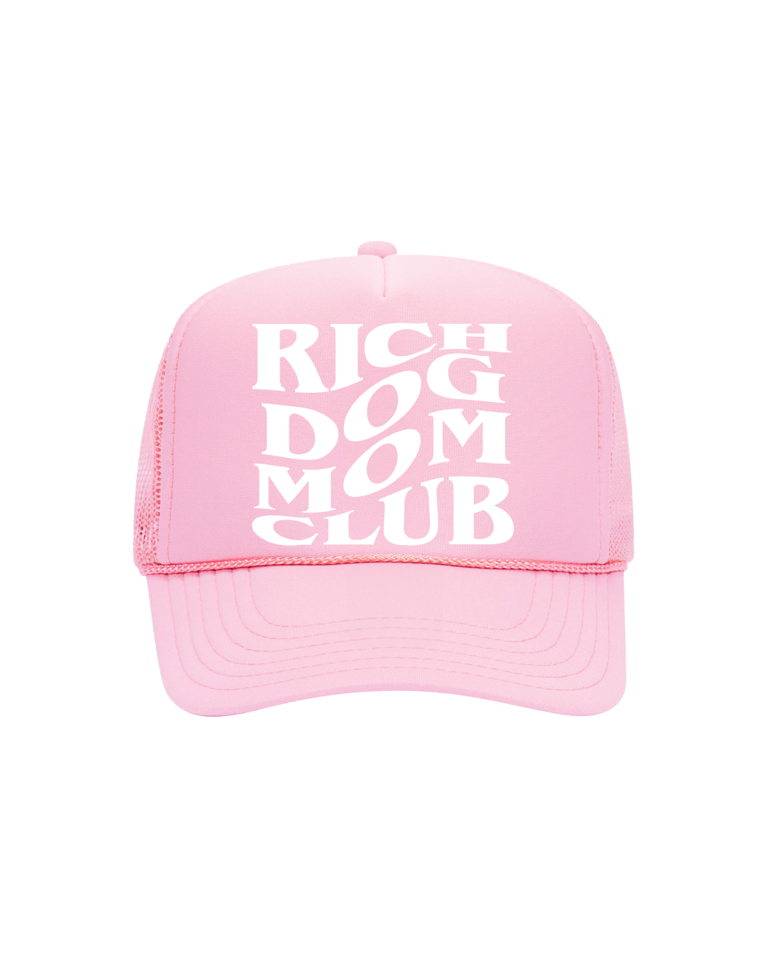 Rich Dog Mom Trucker- "Light Pink & White"