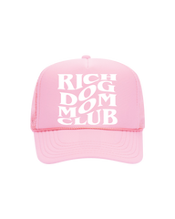 Rich Dog Mom Trucker- "Light Pink & White"