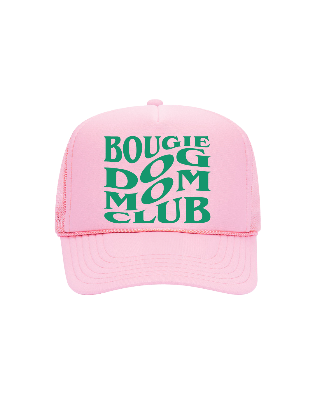 Bougie Dog Mom Trucker- "Light Pink&Green"