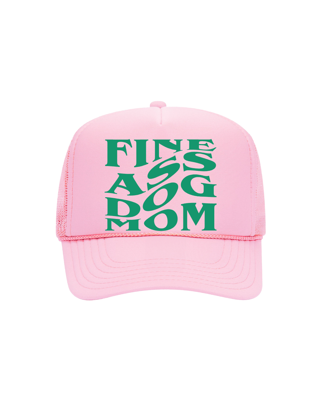 Fine A$$ Dog Mom Trucker- "Light Pink&Green"