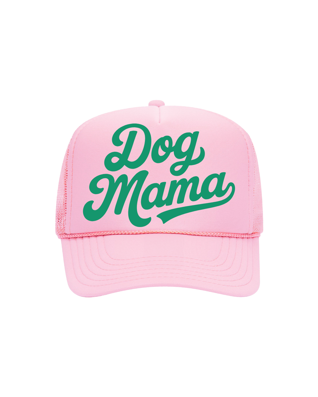 Dog Mama Trucker- "Light Pink & Kelly Green"