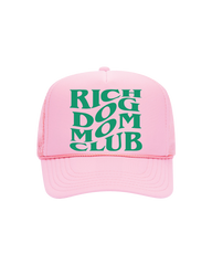 Rich Dog Mom Trucker- "Light Pink&Green"