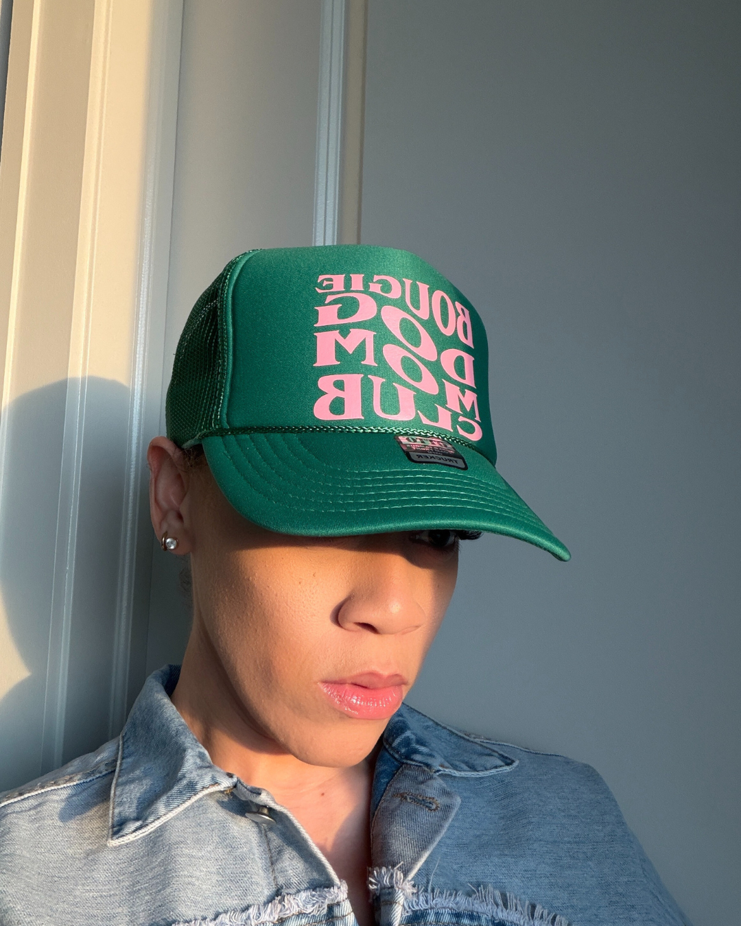 Bougie Dog Mom Trucker- "Kelly Green&Pink"