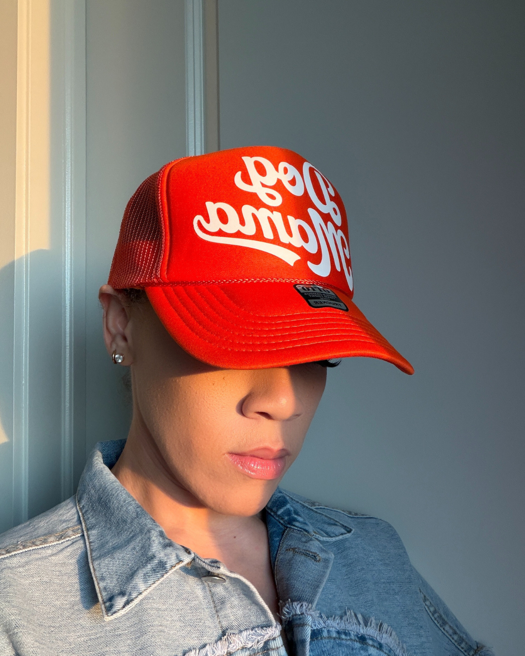 Dog Mama Trucker- "Orange&White"