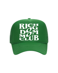 Rich Dog Mom Club Trucker- "Kelly Green&White"