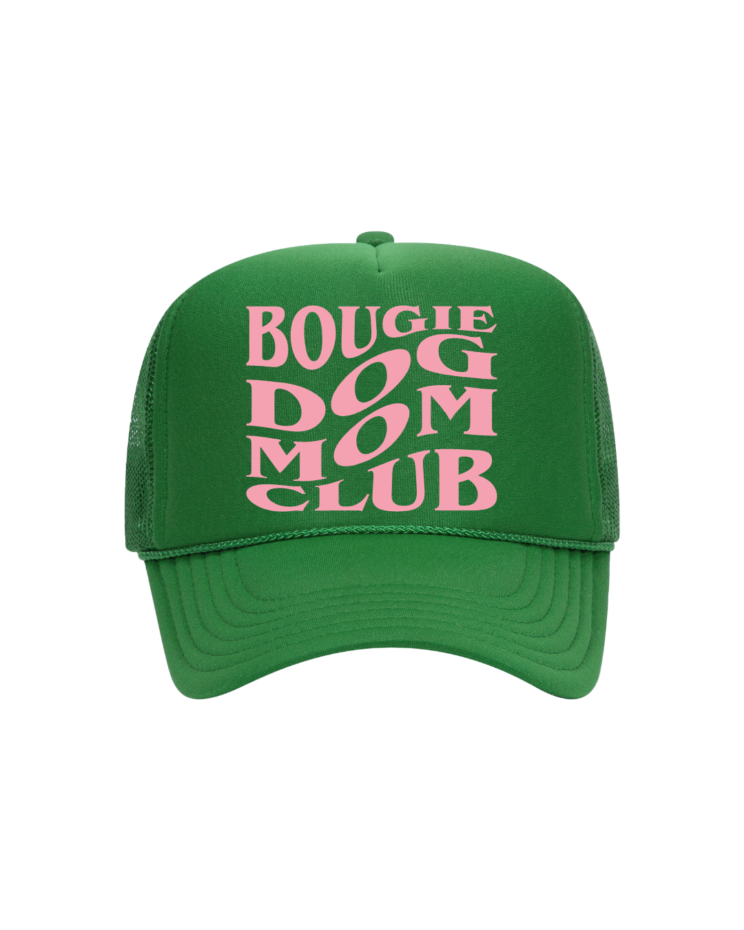 Bougie Dog Mom Trucker- "Kelly Green&Pink"