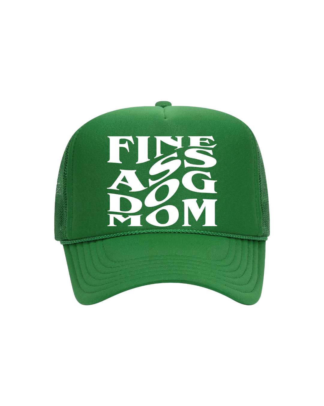 Fine A$$ Dog Mom Trucker- "Kelly Green&White"