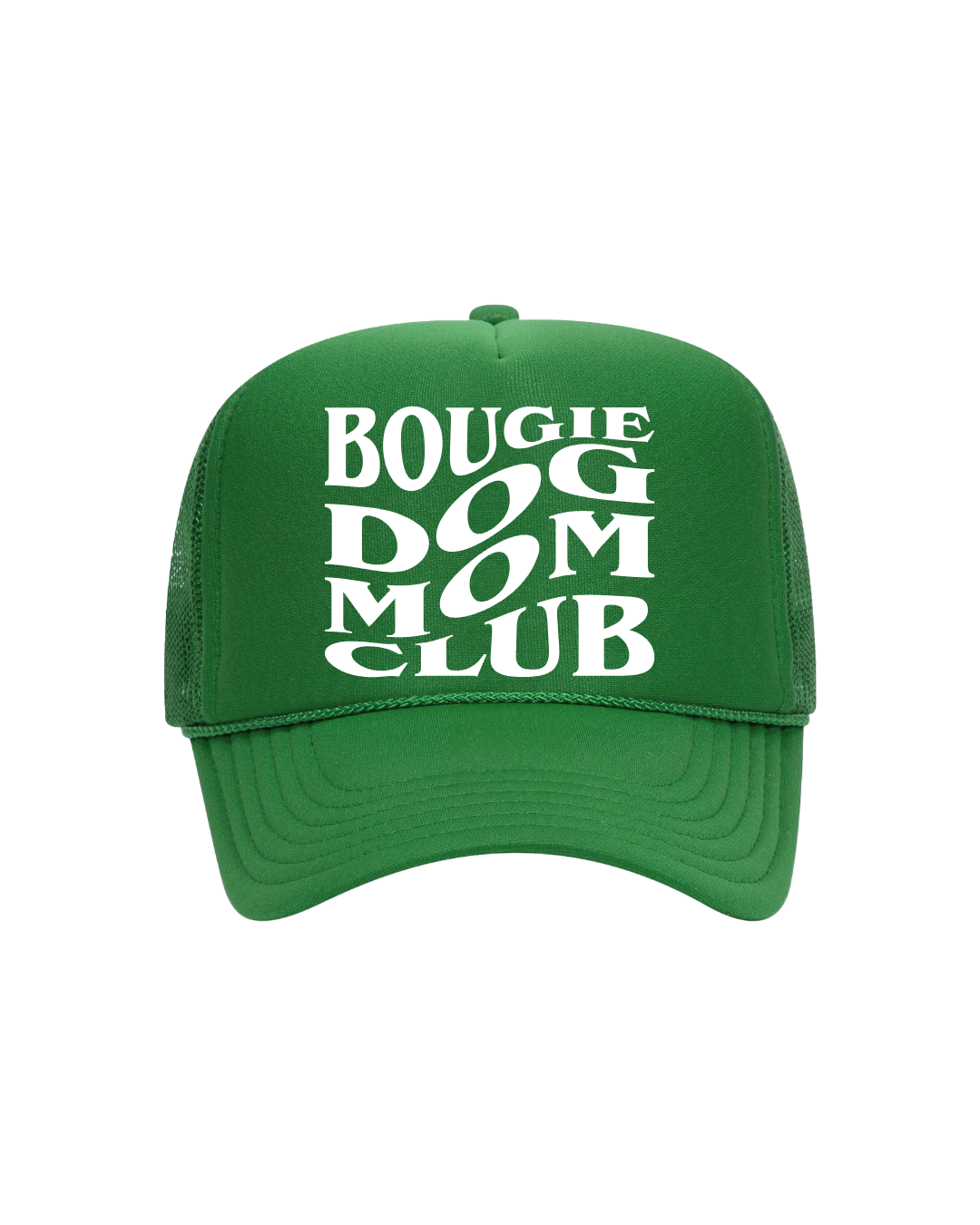 Bougie Dog Mom Trucker- "Kelly Green&White"