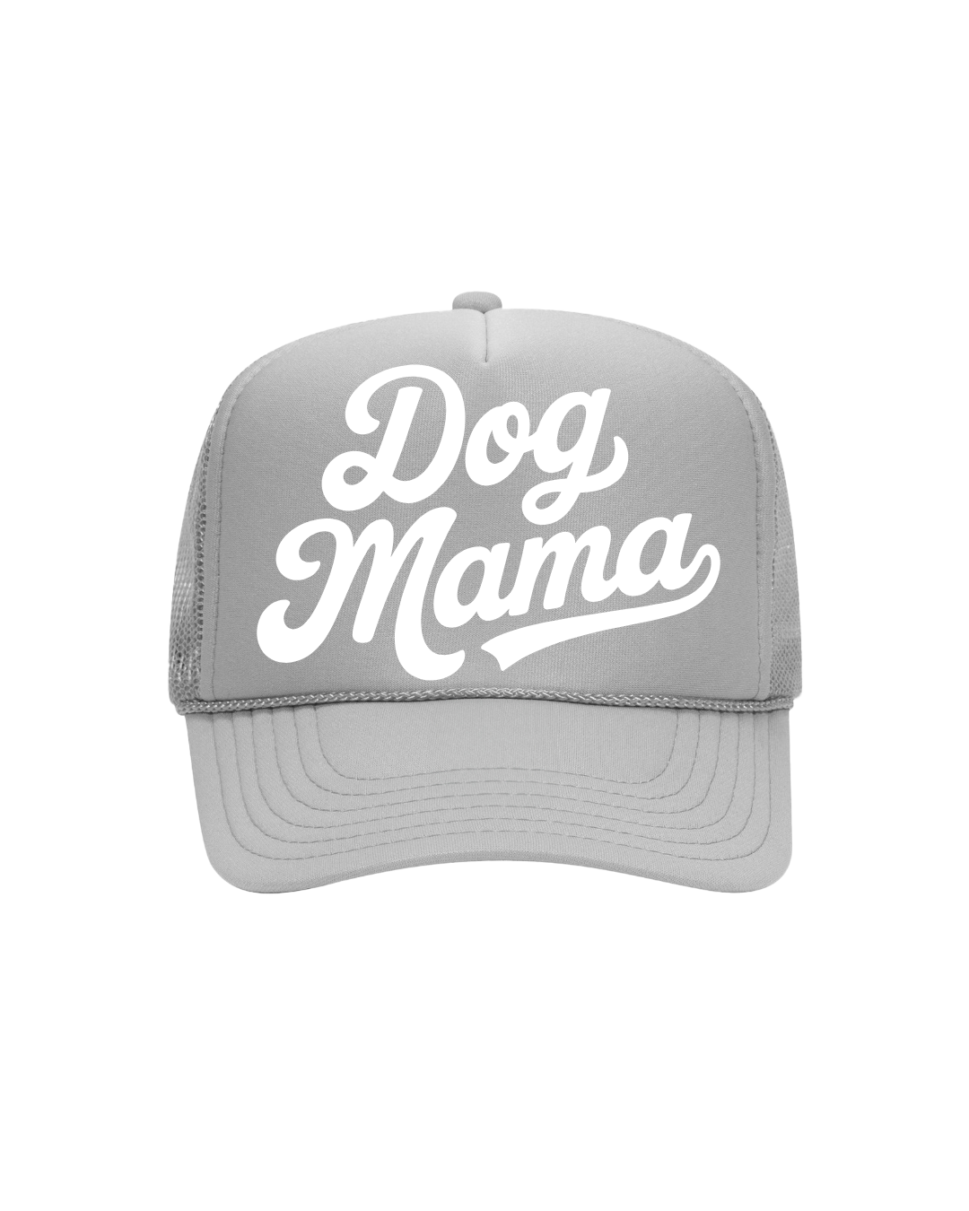 Dog Mama Trucker Hat- "Light Gray&White"