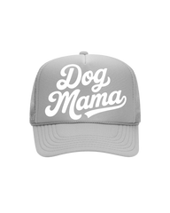 Dog Mama Trucker Hat- "Light Gray&White"