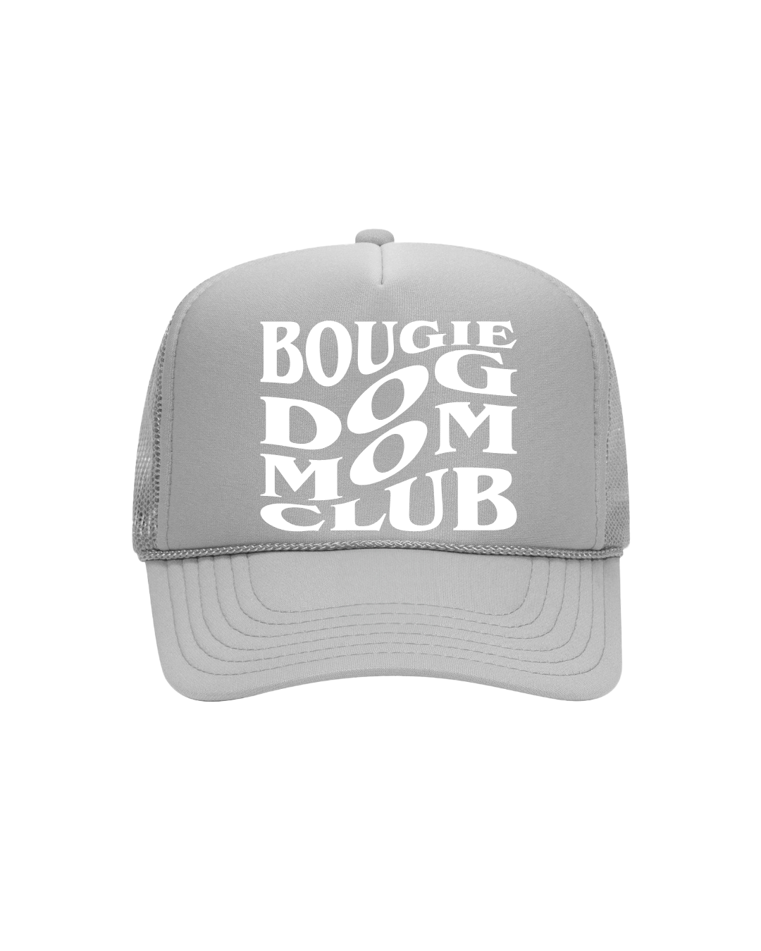 Bougie Dog Mom Trucker- "Light Gray&White"