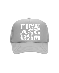 Fine A$$ Dog Mom Trucker- "Light Gray&White"