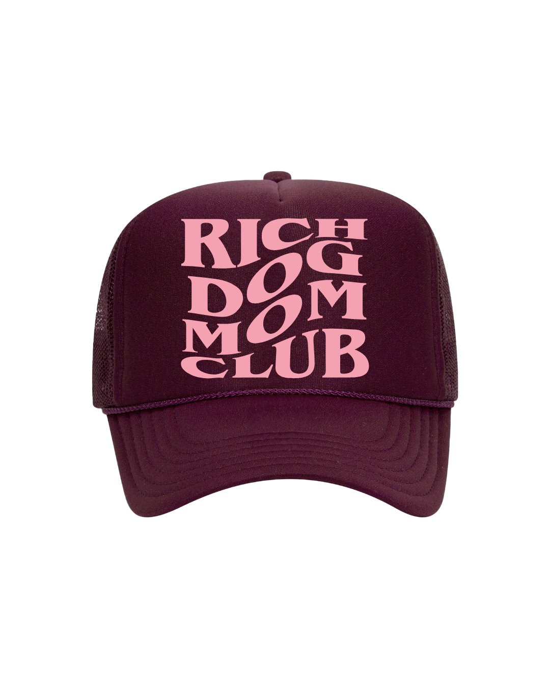 Rich Dog Mom Trucker- "Maroon&Pink"