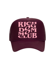 Rich Dog Mom Trucker- "Maroon&Pink"