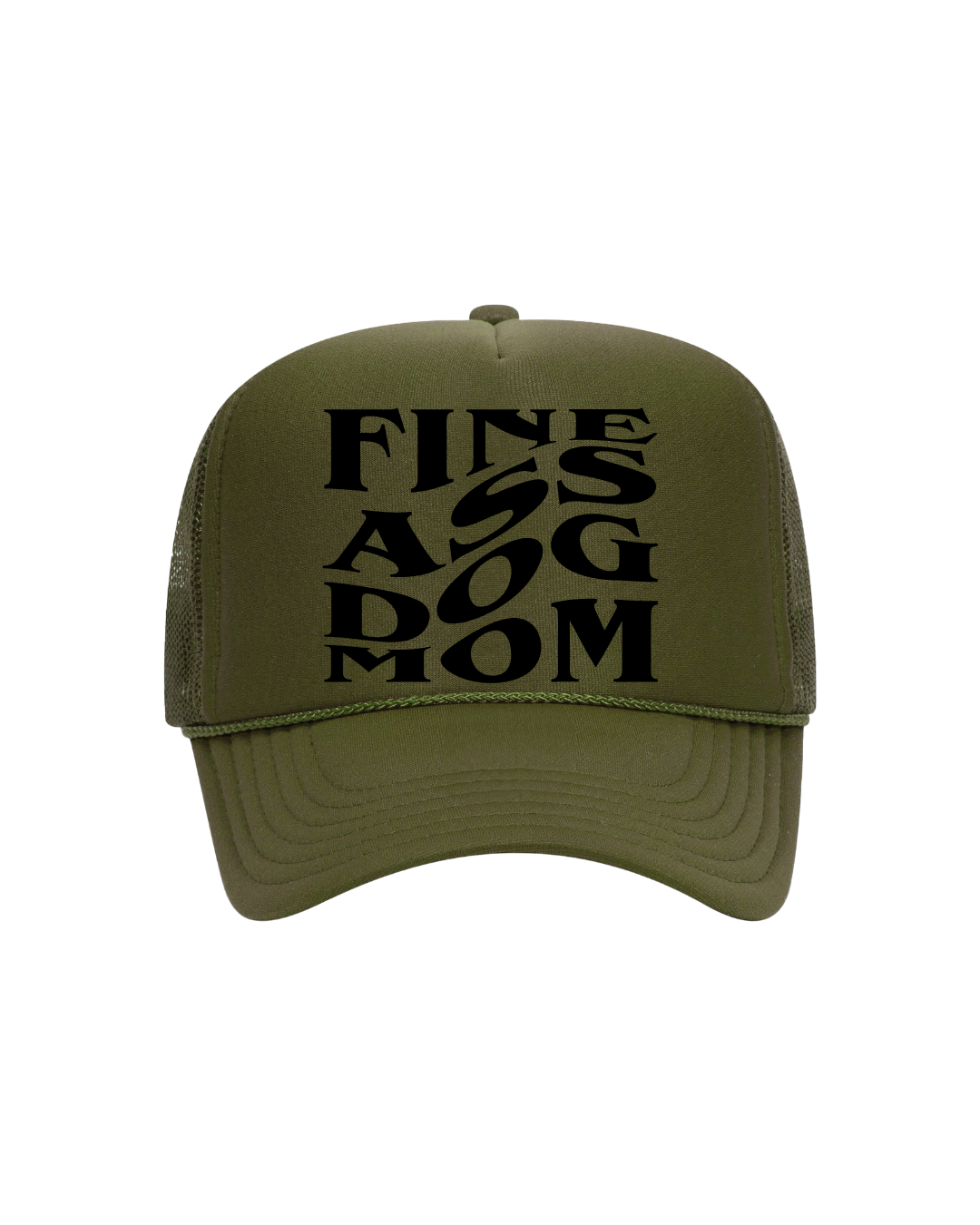 Fine A$$ Dog Mom Trucker- "Olive&Black"