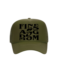 Fine A$$ Dog Mom Trucker- "Olive&Black"