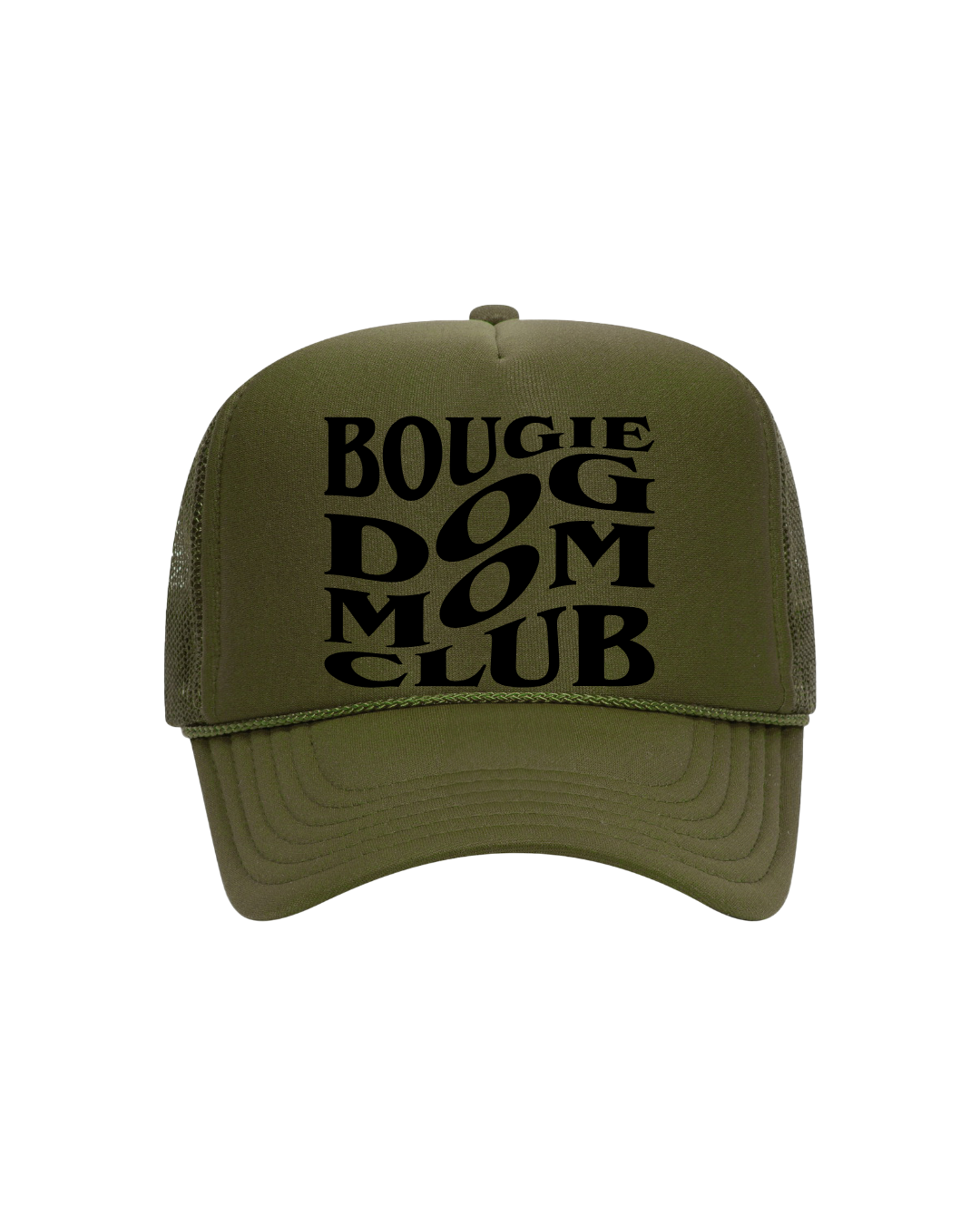 Bougie Dog Mom Trucker- "Olive&Black"