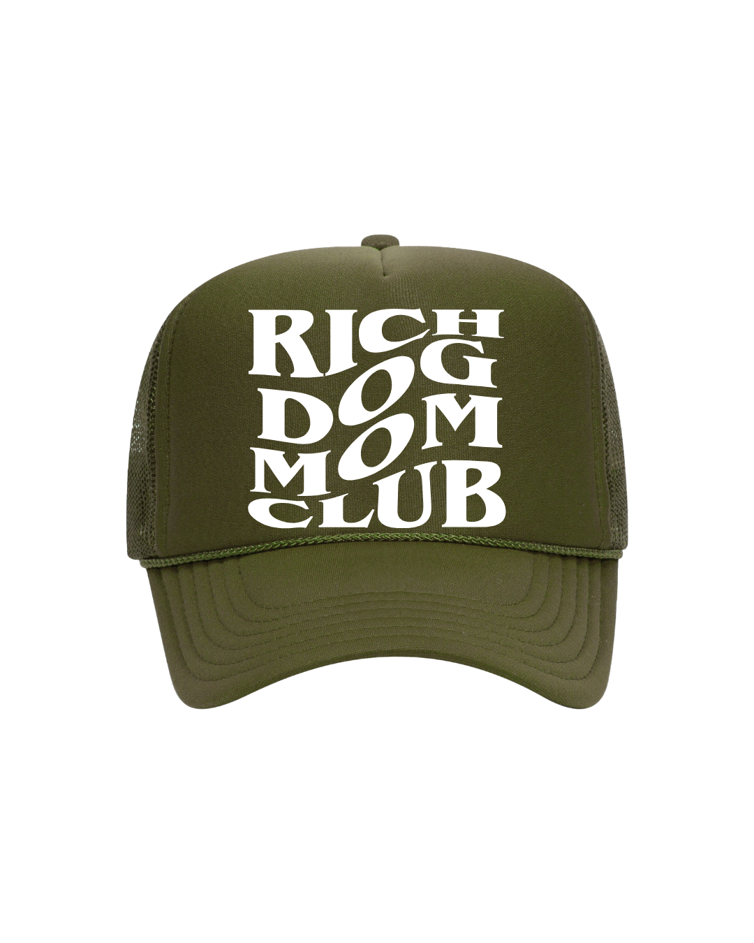 Rich Dog Mom Trucker- "Olive&White"