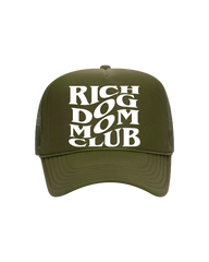 Rich Dog Mom Trucker- "Olive&White"