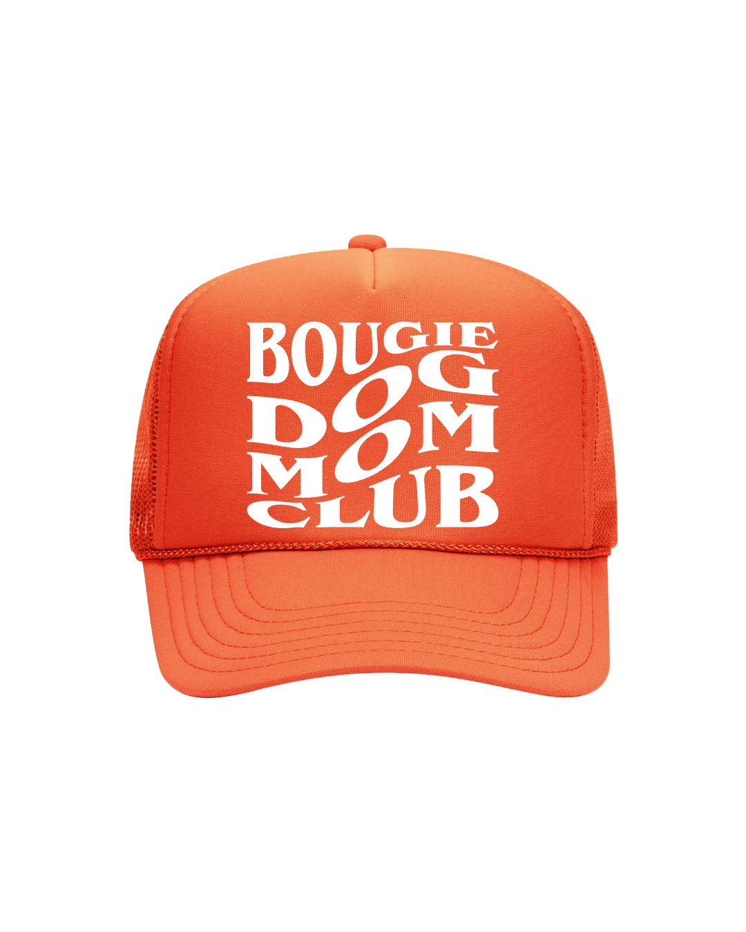 Bougie Dog Mom Trucker- "Orange & White"