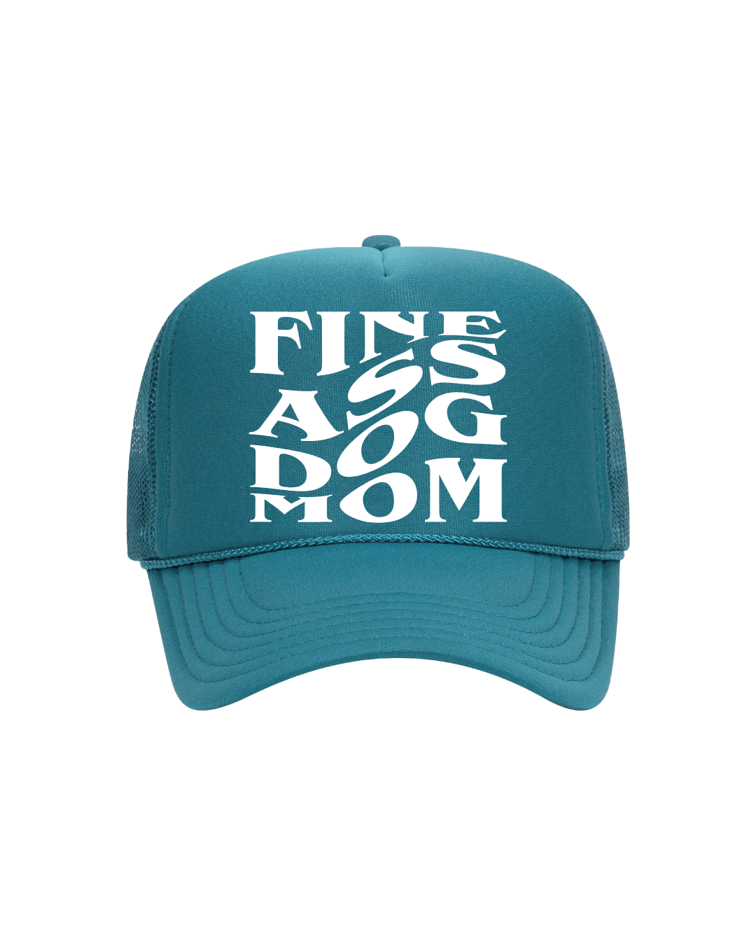 Fine A$$ Dog Mom Trucker- "Turquoise&White"