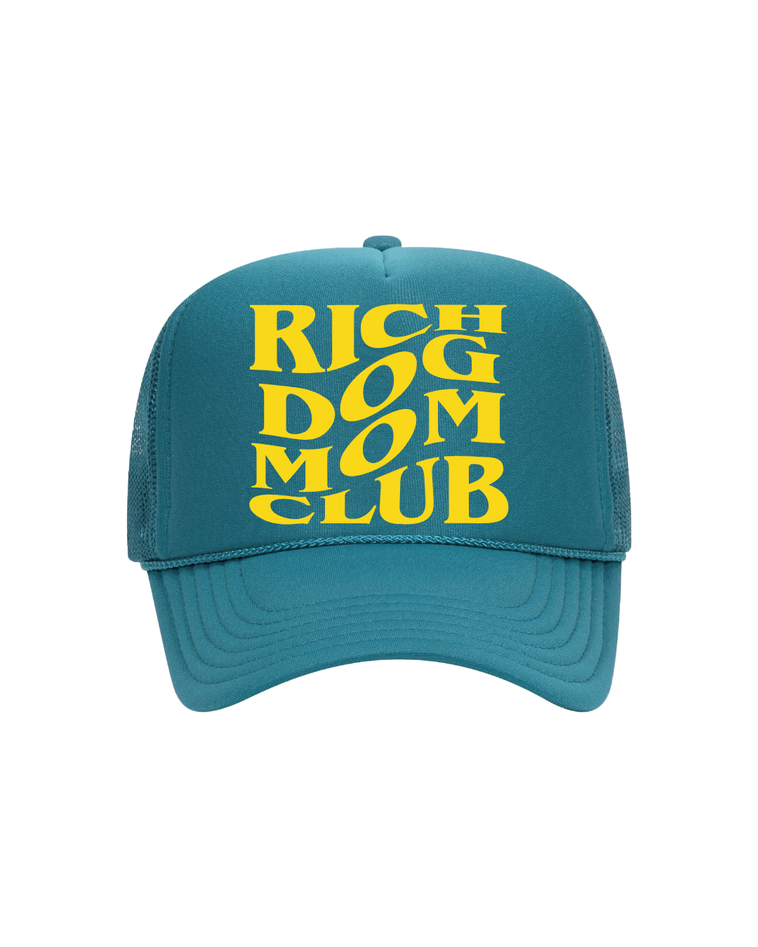 Rich Dog Mom Trucker- "Turquoise&Yellow"