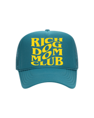 Rich Dog Mom Trucker- "Turquoise&Yellow"