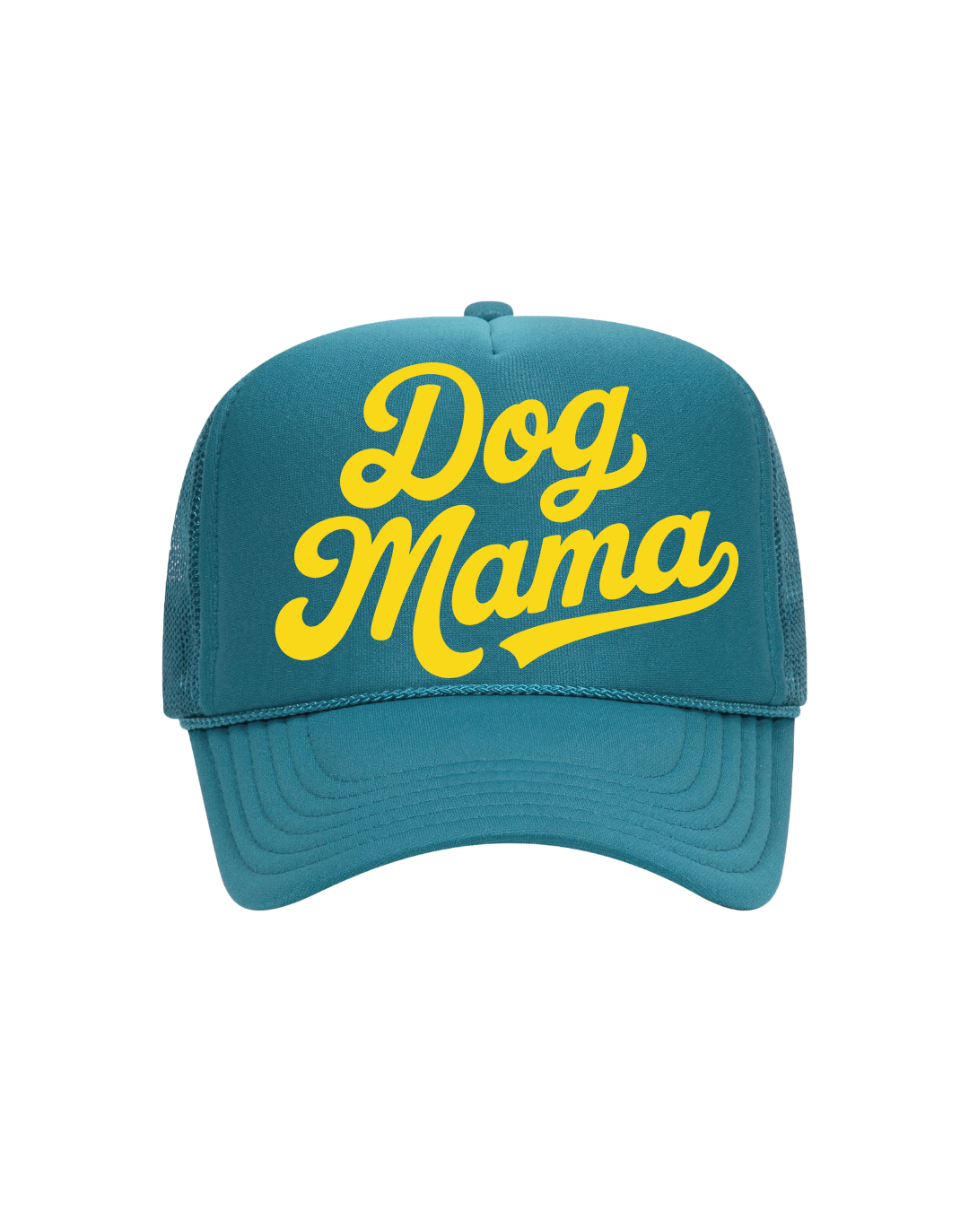 Dog Mama Trucker- "Turquoise&Yellow"