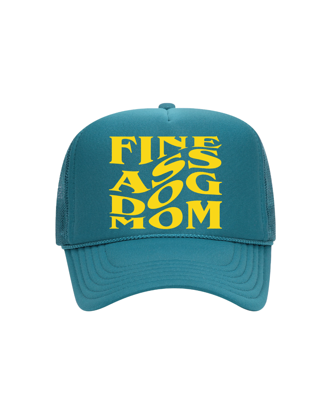 Fine A$$ Dog Mom Trucker- "Turquoise&Yellow"