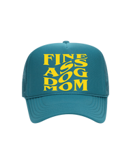 Fine A$$ Dog Mom Trucker- "Turquoise&Yellow"