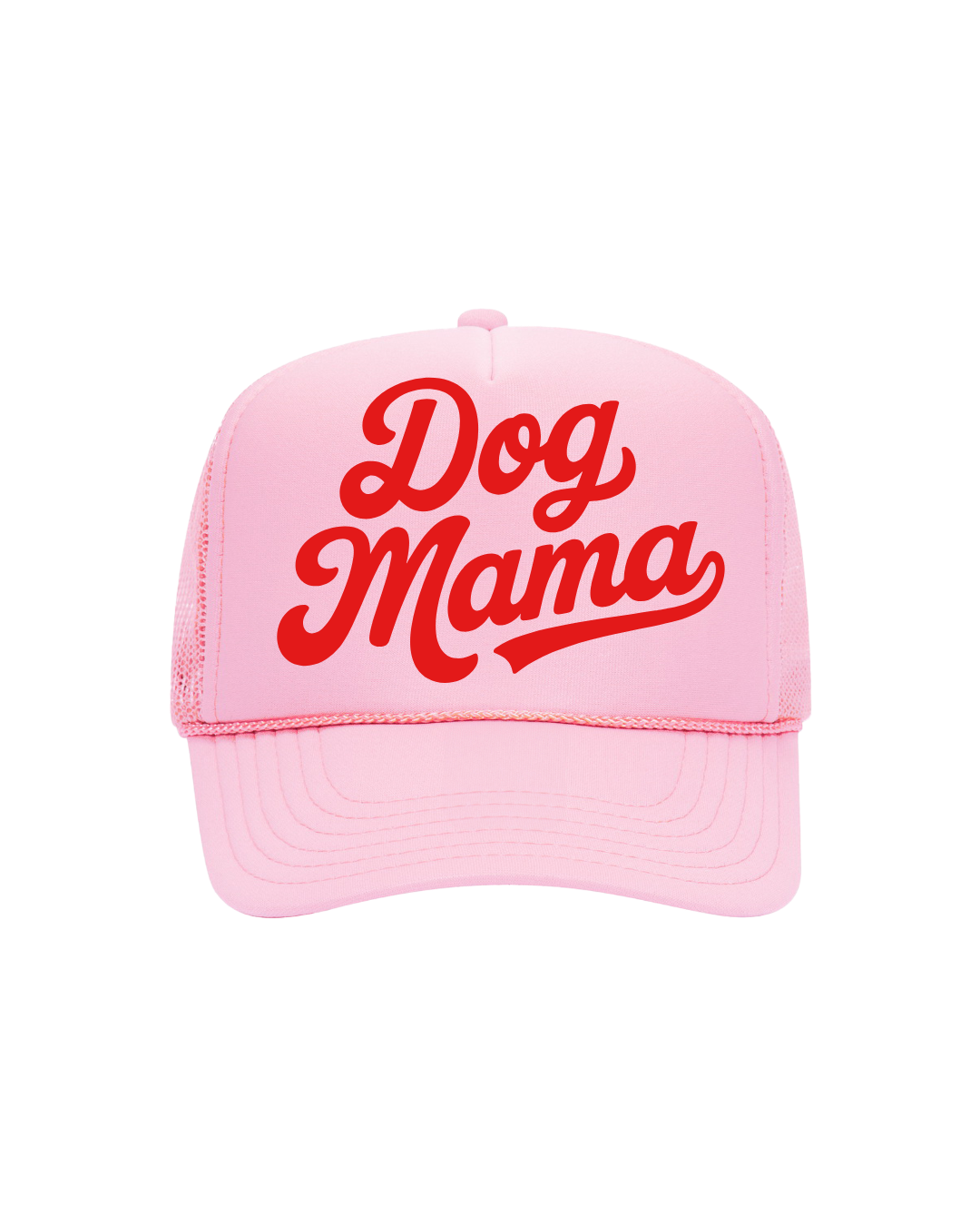 Dog Mama Trucker-"Light Pink&Red"