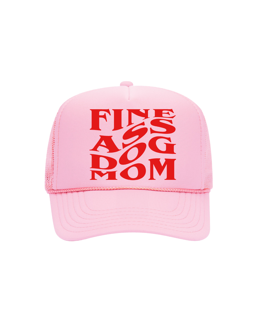 Fine A$$ Dog Mom Trucker- "Light Pink&Red"
